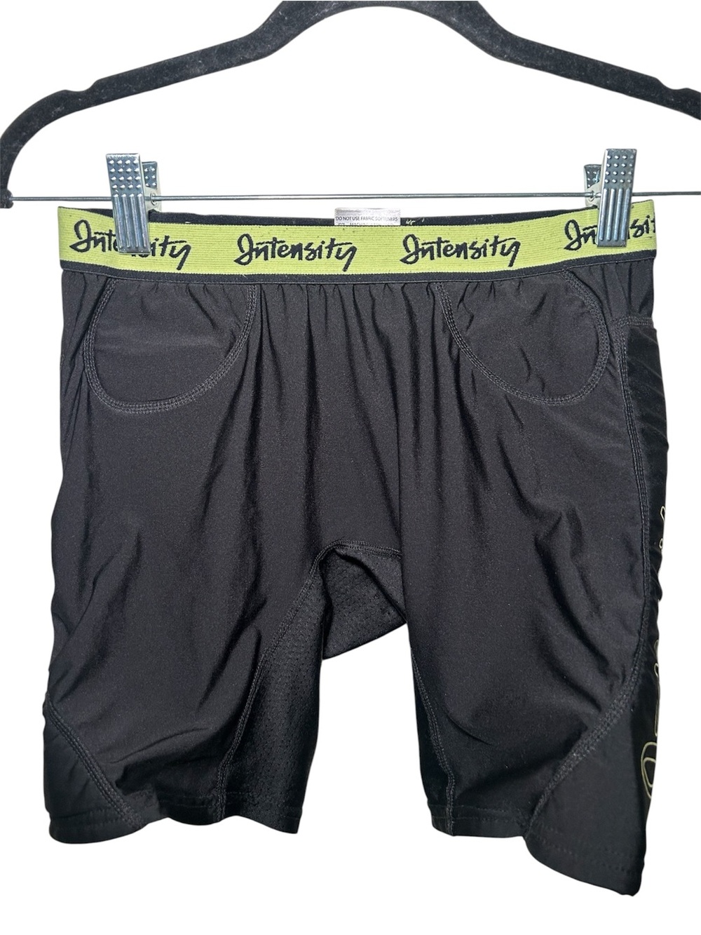 Intensity Mens Black Neon under Pads Medium Sliding Compression Shorts